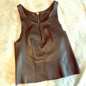 All Saints Black Leather Top